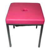 Metal & pink leather stools