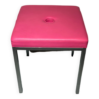 Metal & pink leather stools