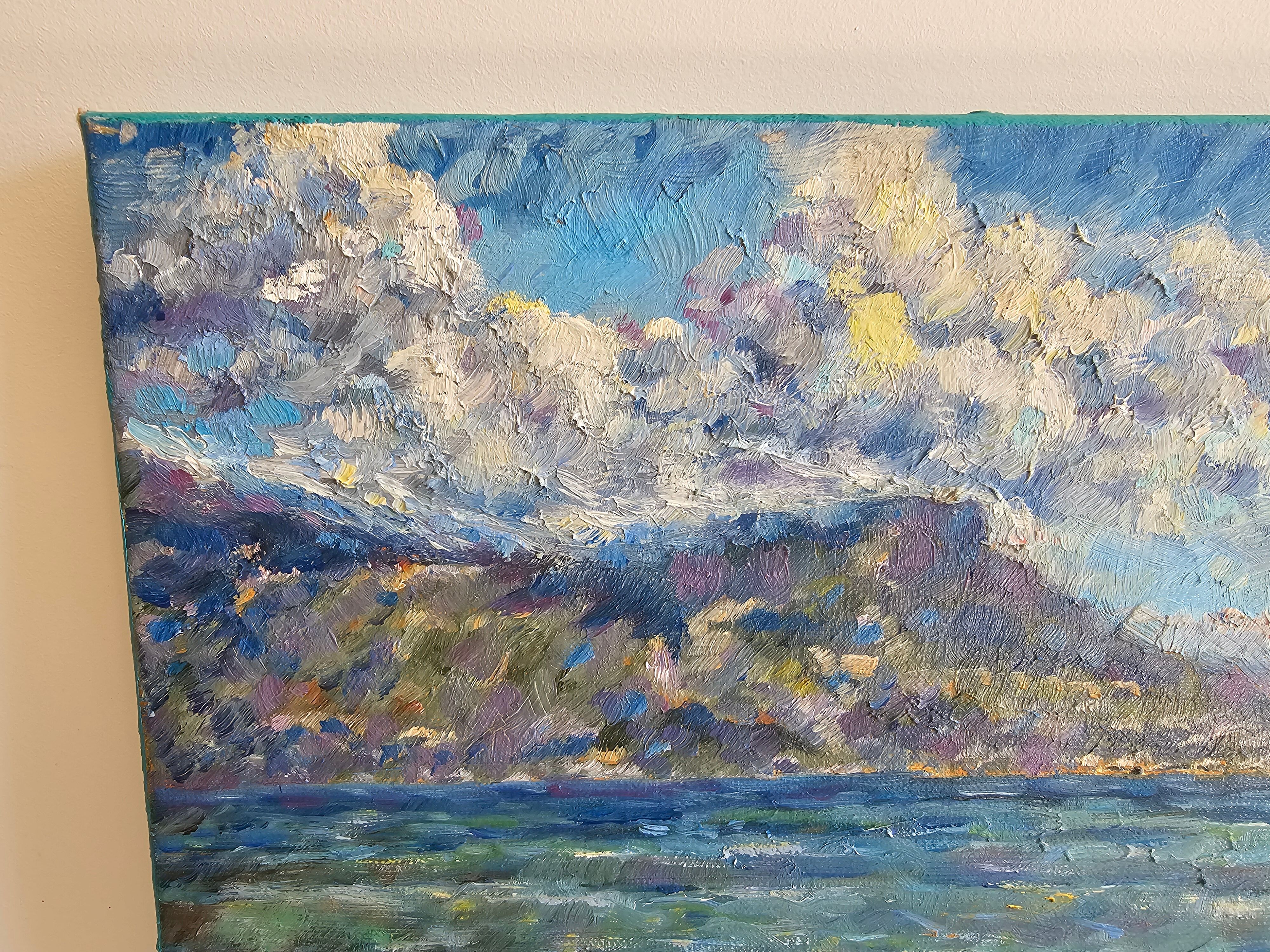 Oil painting on canvas - Seascape Cap Ferrat signed STAS Stanislav Dy