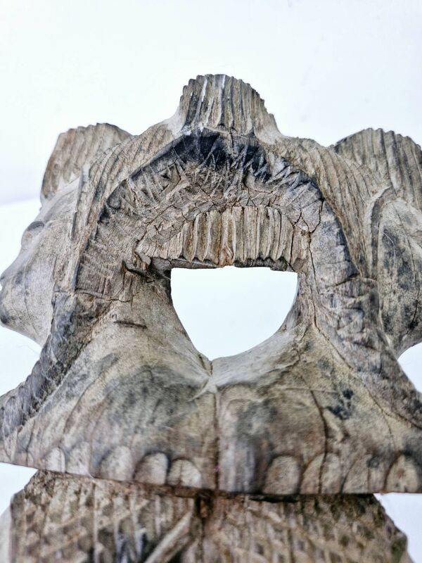 Masque Malgache Ancien Bois Palissandre Femme Têtes de Femmes Sculpté Artisanat