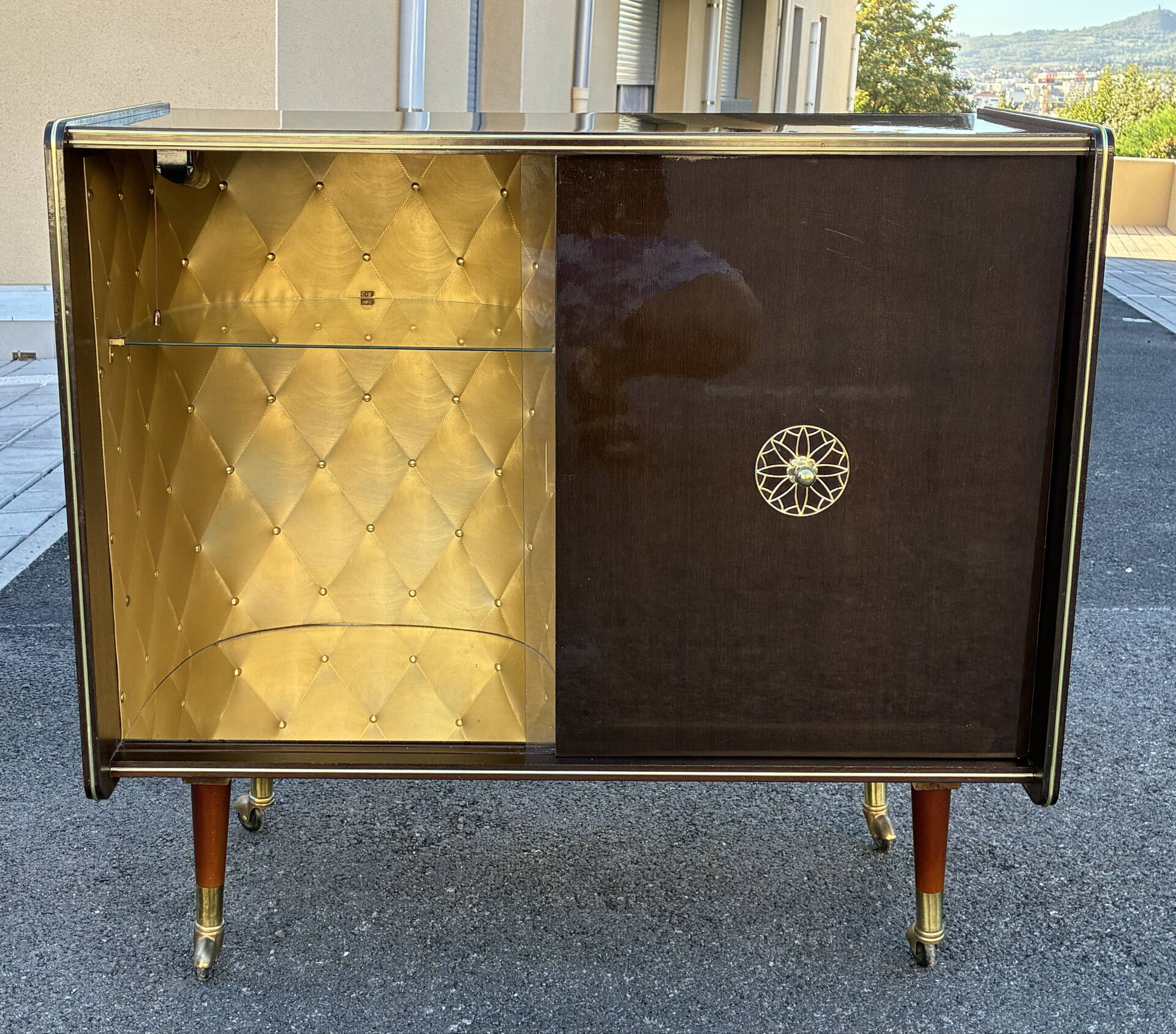 Vintage 60s TV console bar