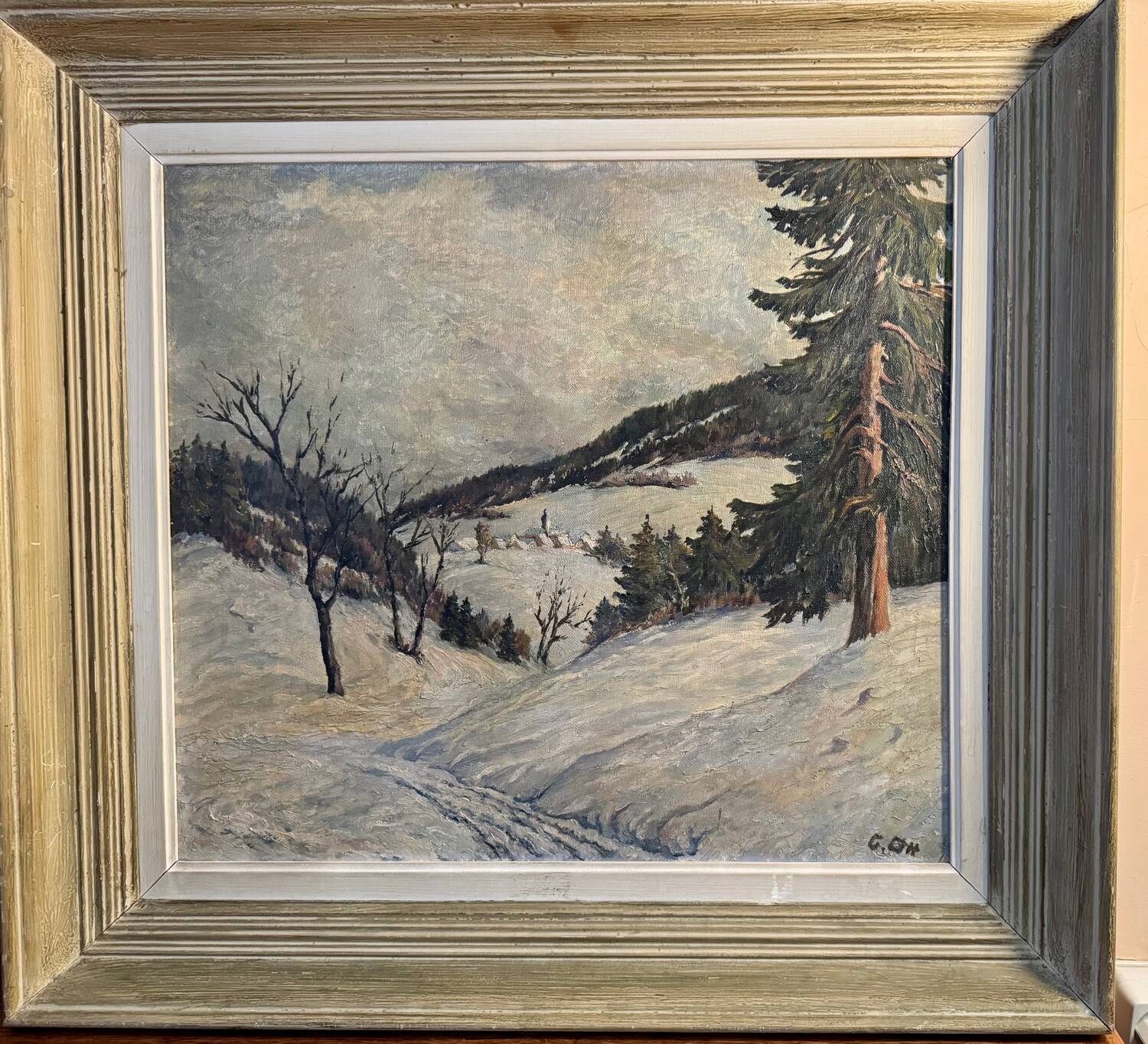 Winter Mountain Painting