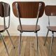 Trio of brown formica chairs 70s