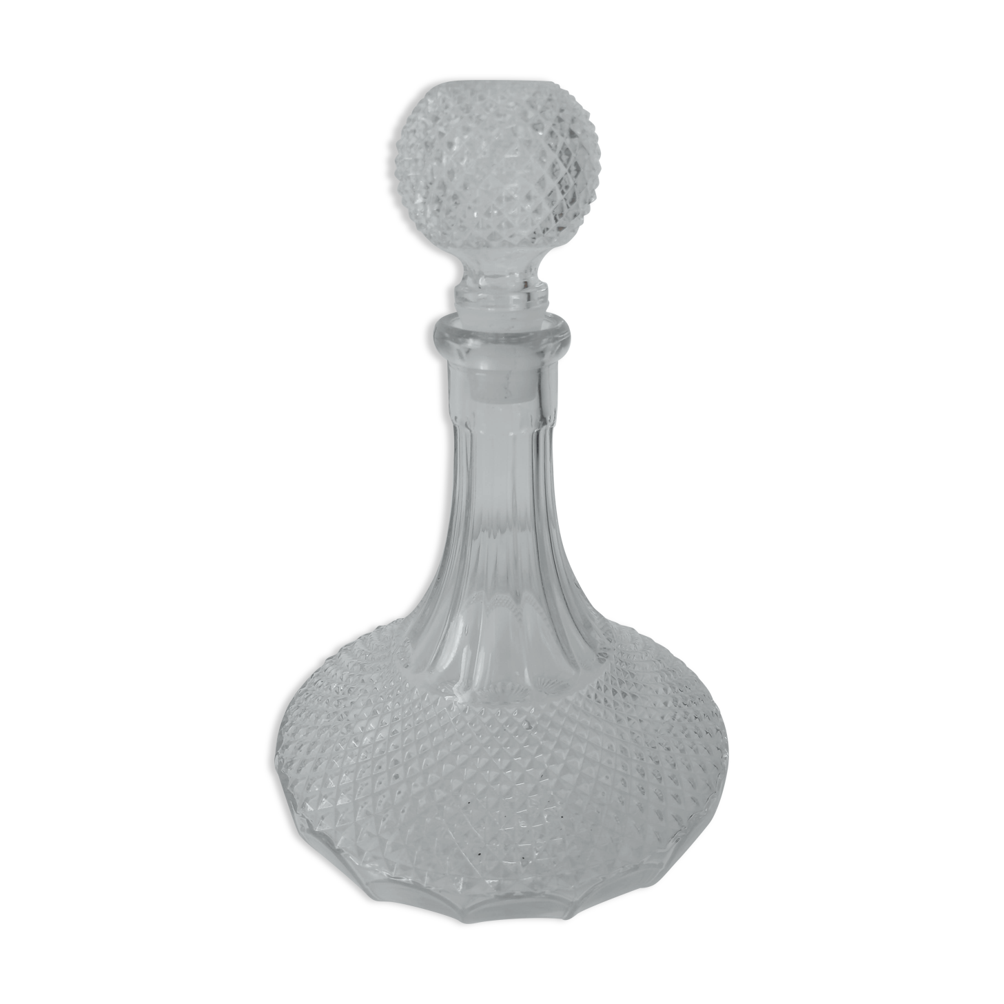 Chiseled glass decanter