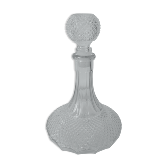 Chiseled glass decanter