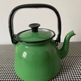Green and black enamel coffee pot