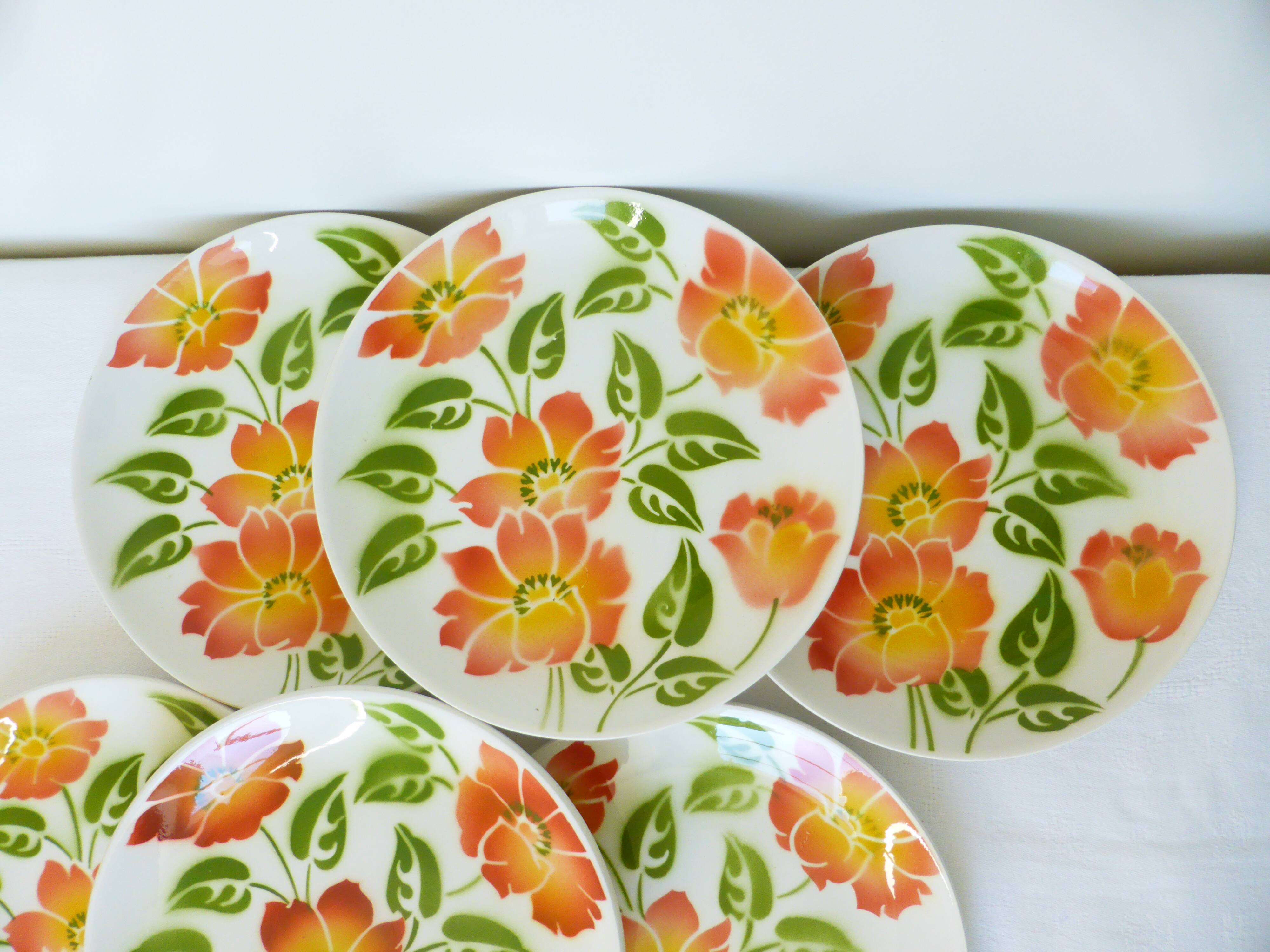 6 Moulin des Loups Orchies Ontario pattern dessert plates 210686