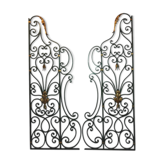 Pair of wrought iron interior grilles - mid-twentieth century