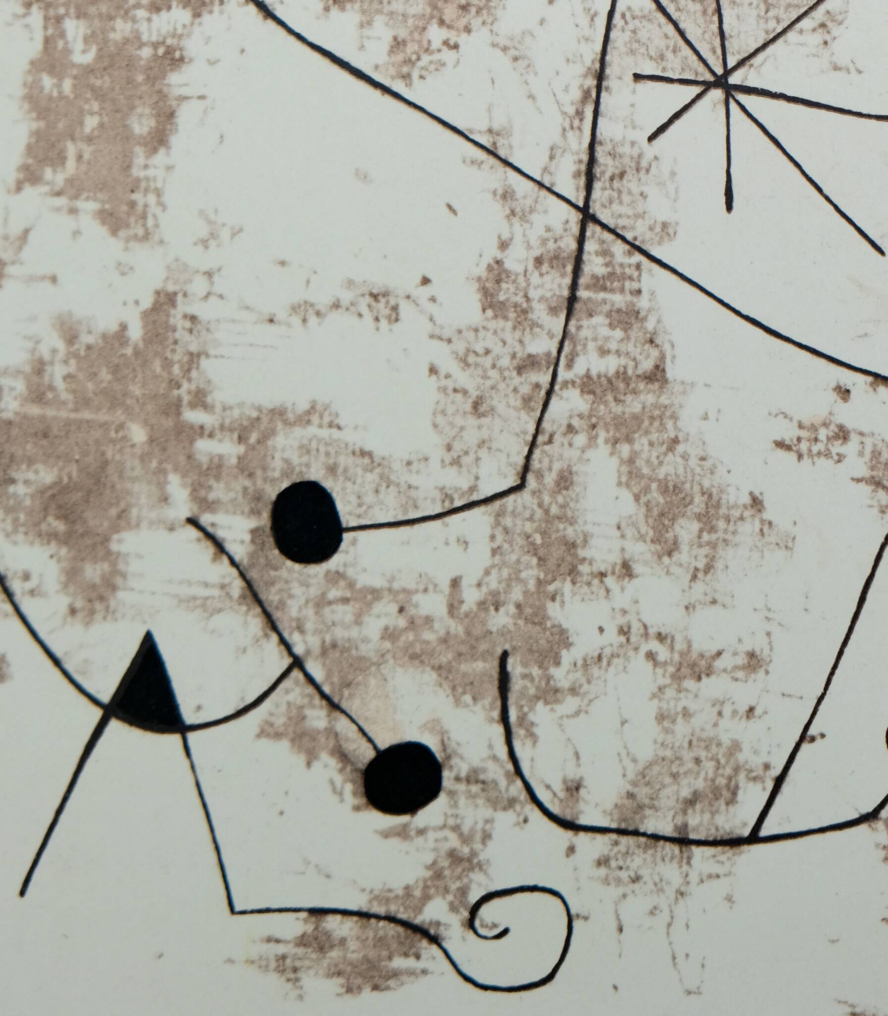 Joan MIRO : Personnage dans la nuit - Pochoir original signé