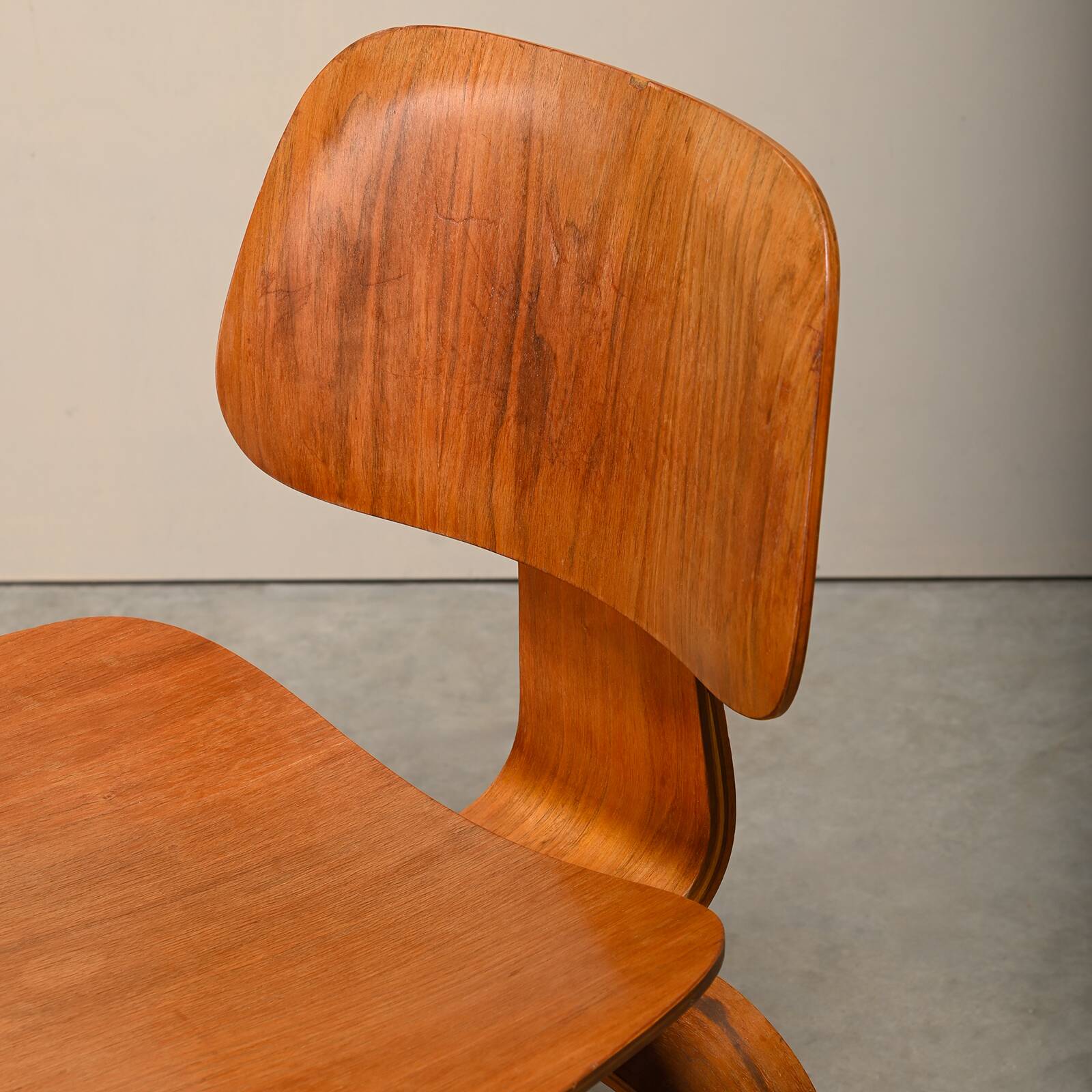Charles and Ray Eames Early DCW Walnut Plywood Dining Chairs Herman Miller