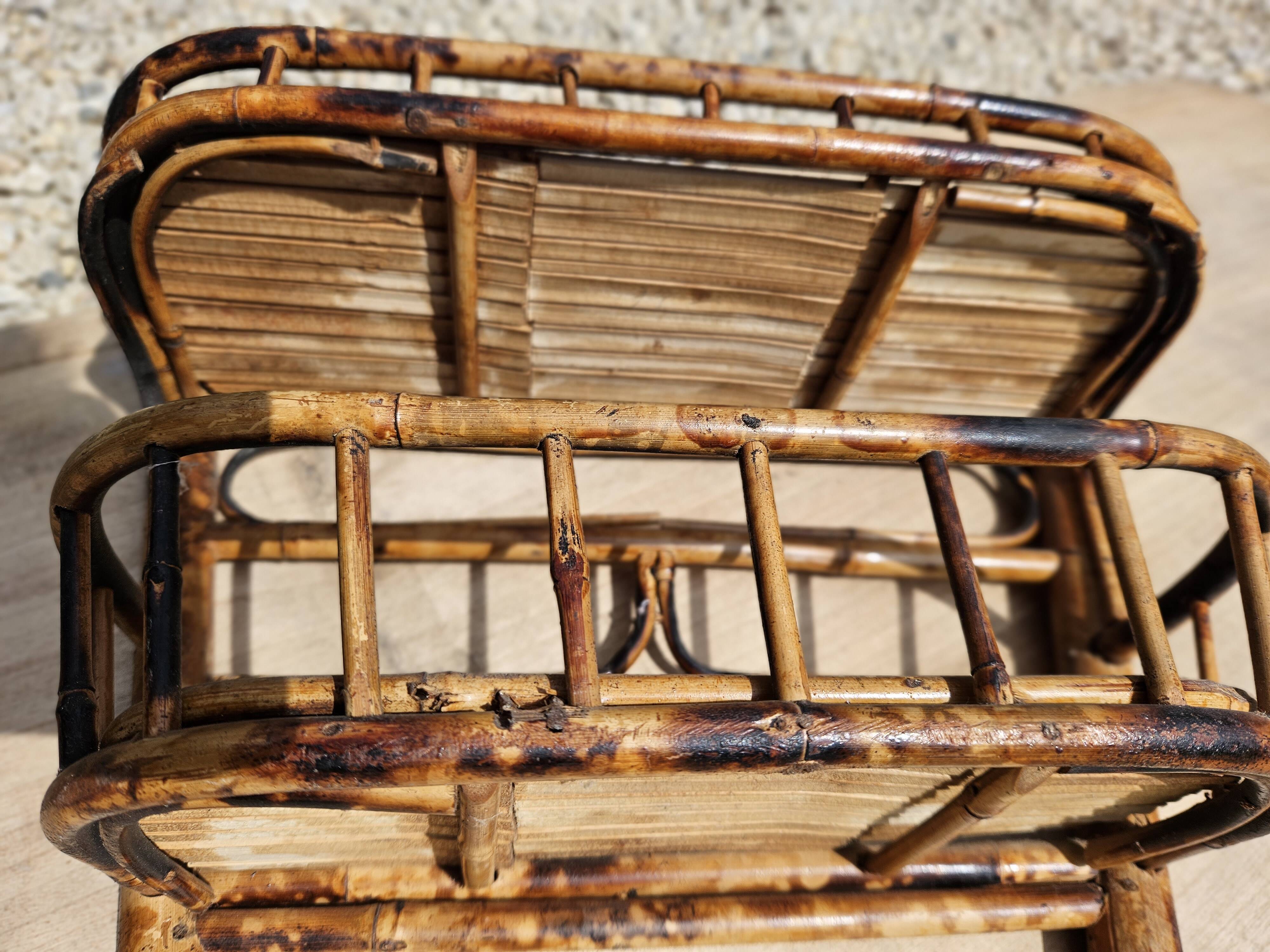Wall shelf in vintage rattan