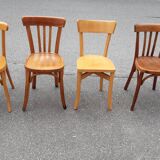 Set of 4 mismatched bistro chairs