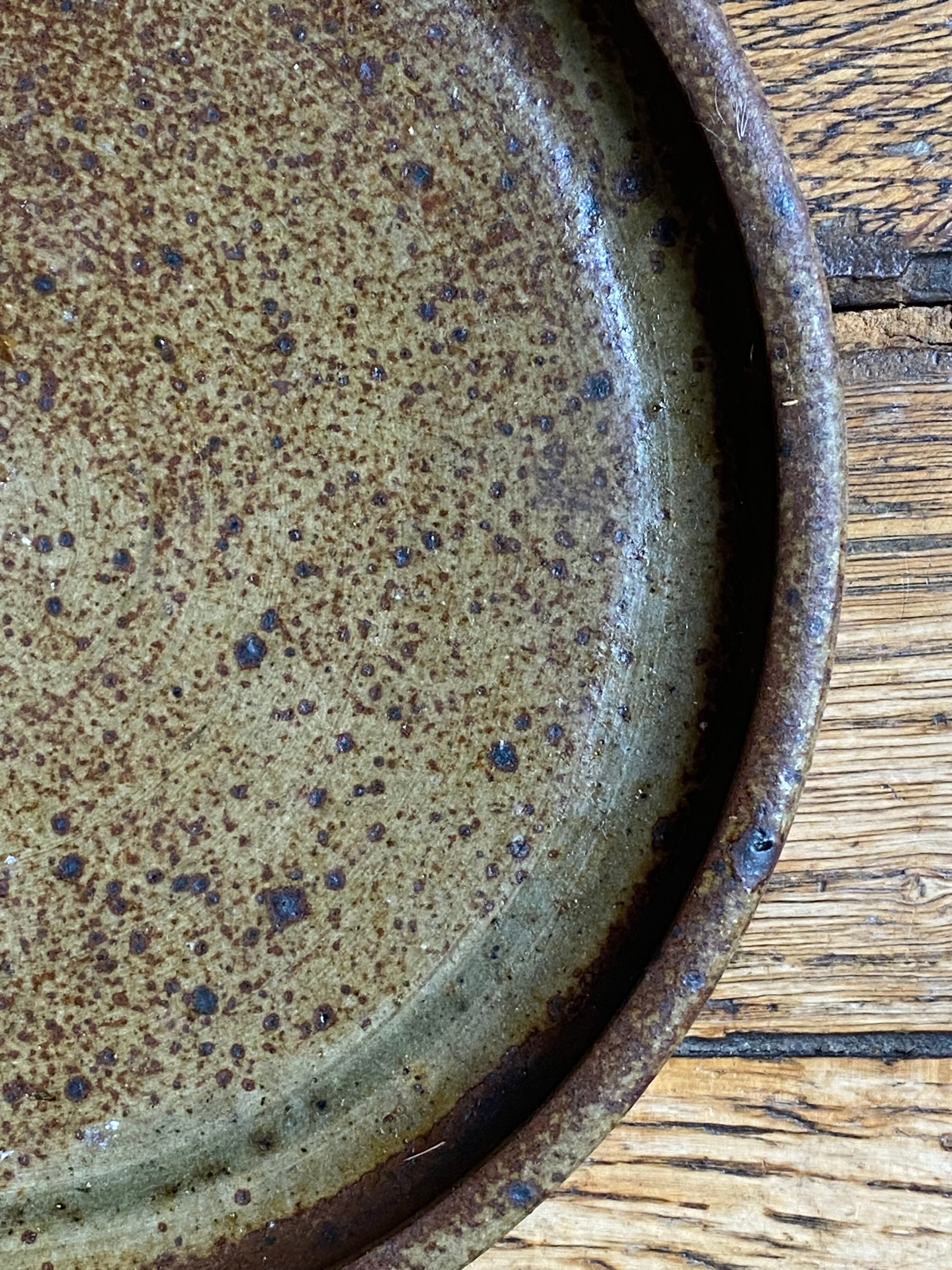 Pyrite stoneware dish