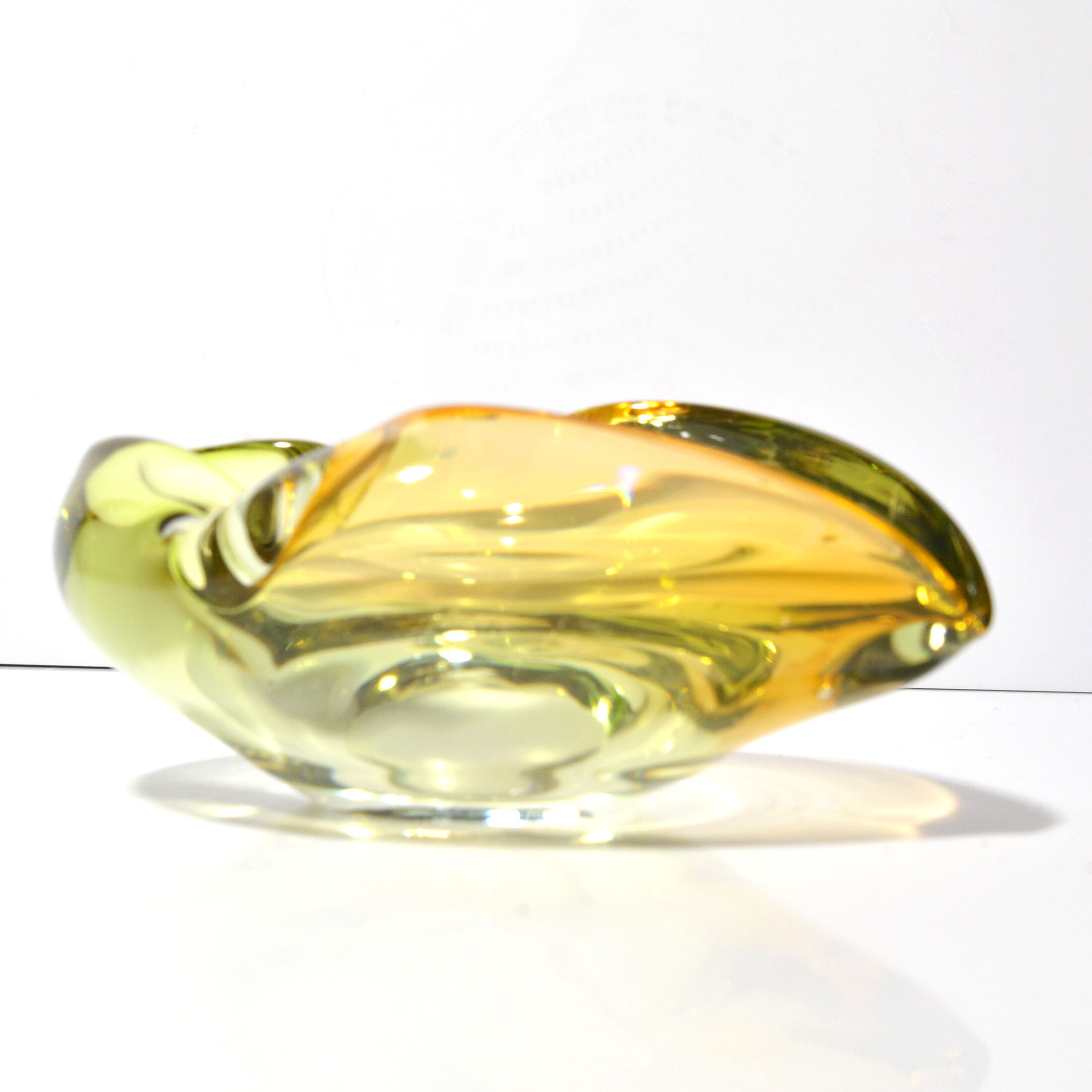 Glass ashtray, designed by E. Beranek, Skrdlovice, Czechoslovakia, 1960s