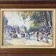 Painting "Bouquiniste - Quais de Seine" Paris Watercolor circa 1950 signed + frame