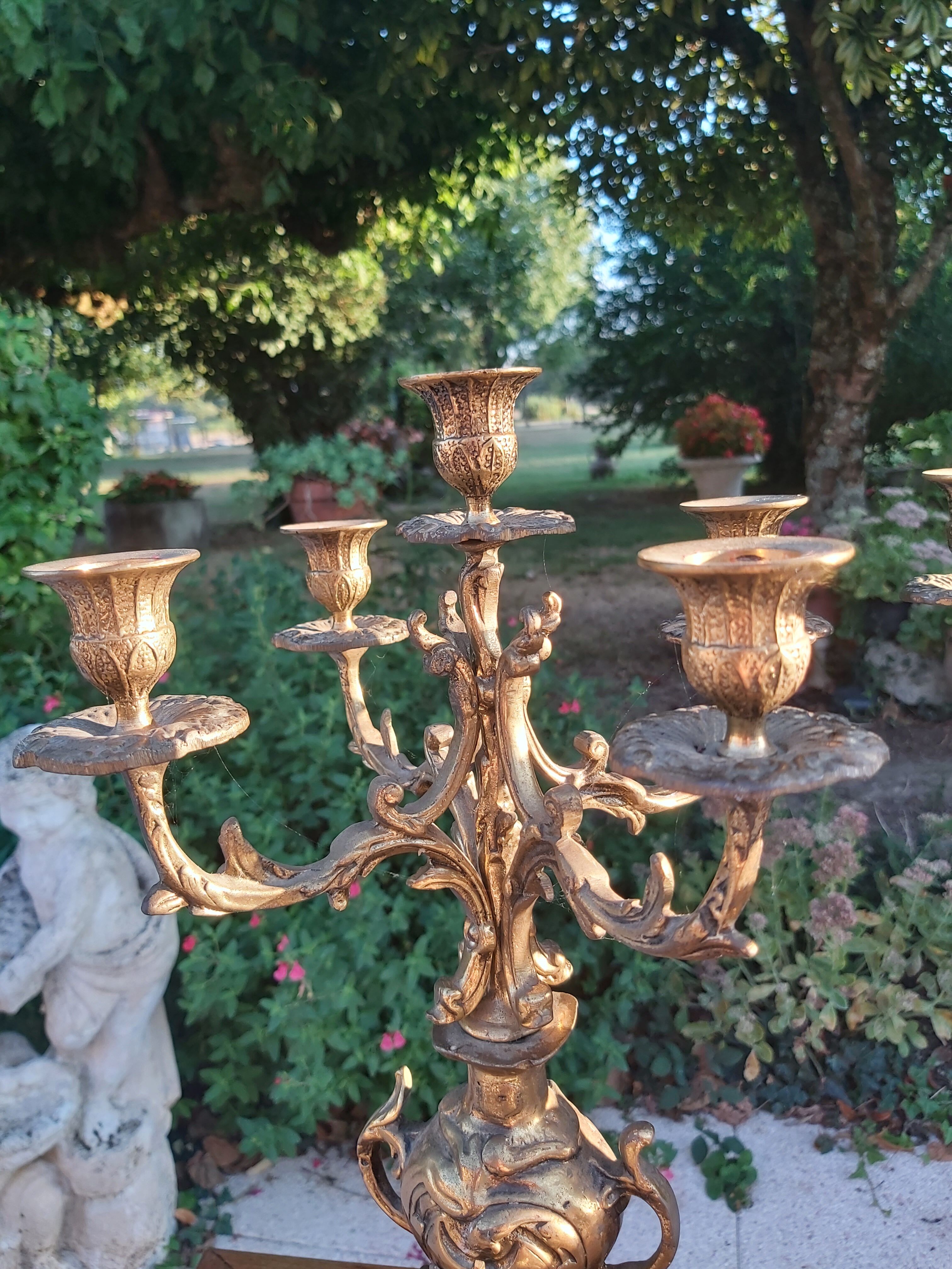 Pair of bronze candelabra nineteenth century