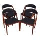 Ensemble de quatre chaises en teck, design danois, années 1970, designer : Kai Kristiansen