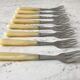 Set of 8 forks with horn dessert 60s