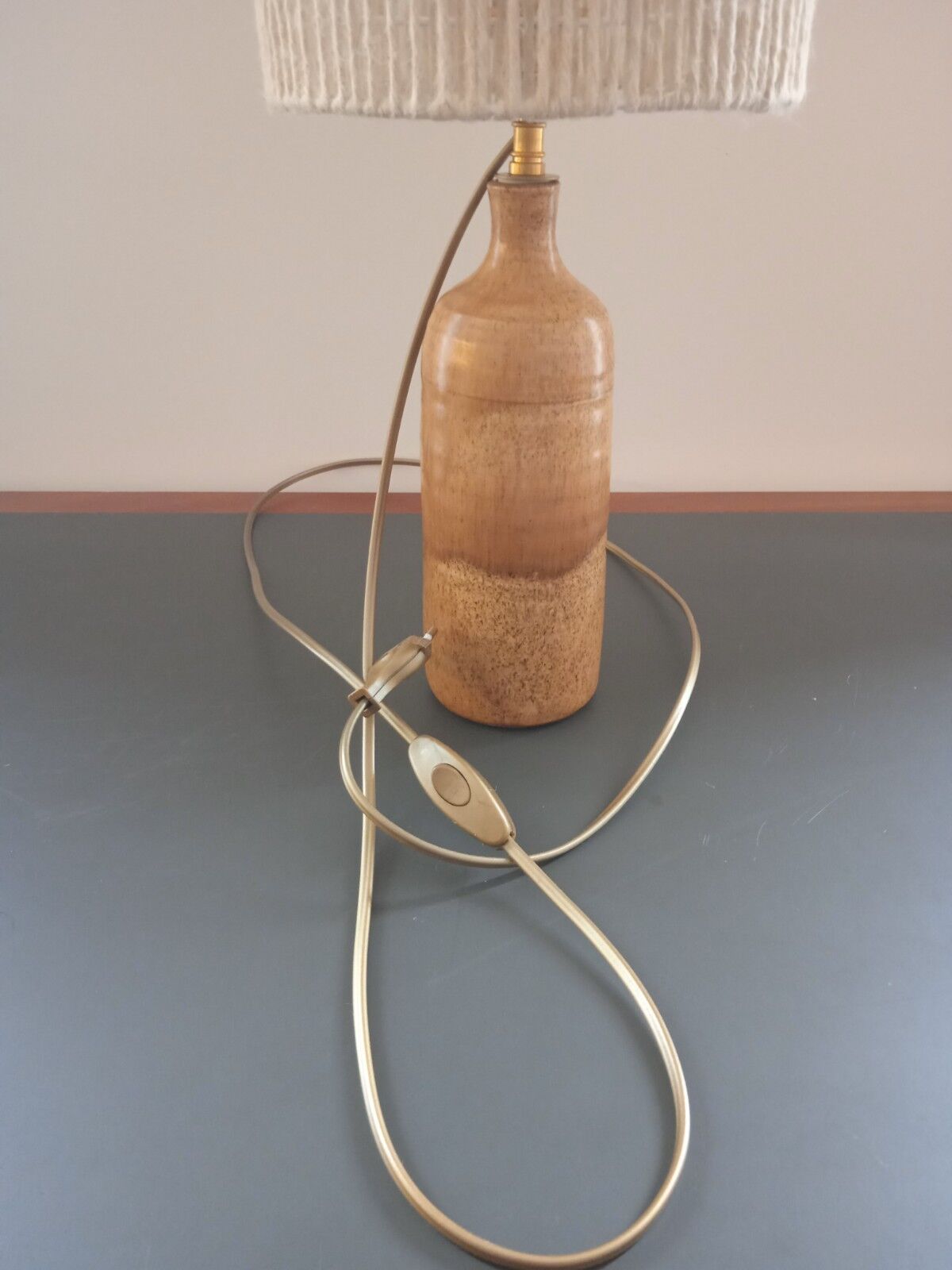Ceramic lamp and rope lampshade