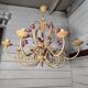 Wrought iron chandelier in Florentine style from the 1970s.