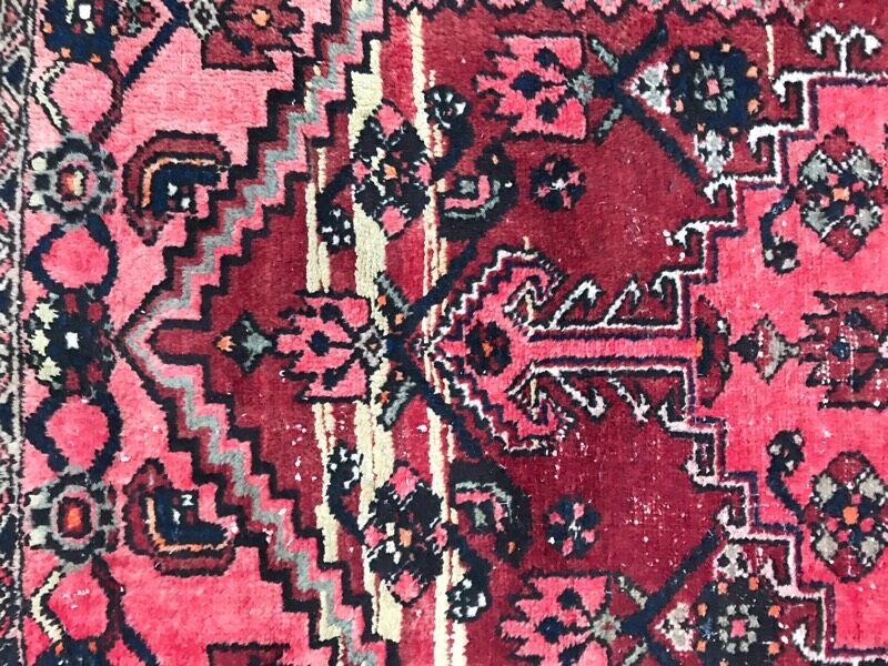 Carpet Persian hamadan's vintage hand 103 x 190 cm