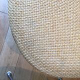 Set of 4 chairs the Fonda by Charles and Ray Eames, woolen yellow straw 1960-1970