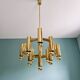 Large brass chandelier, design by Gaetano Sciolari, Boulanger, 1970.