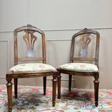 Pair of Louis XVI Period Walnut Chairs, 18th Century
