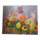 Tableau ancien à l'huile représentant un bouquet de fleurs