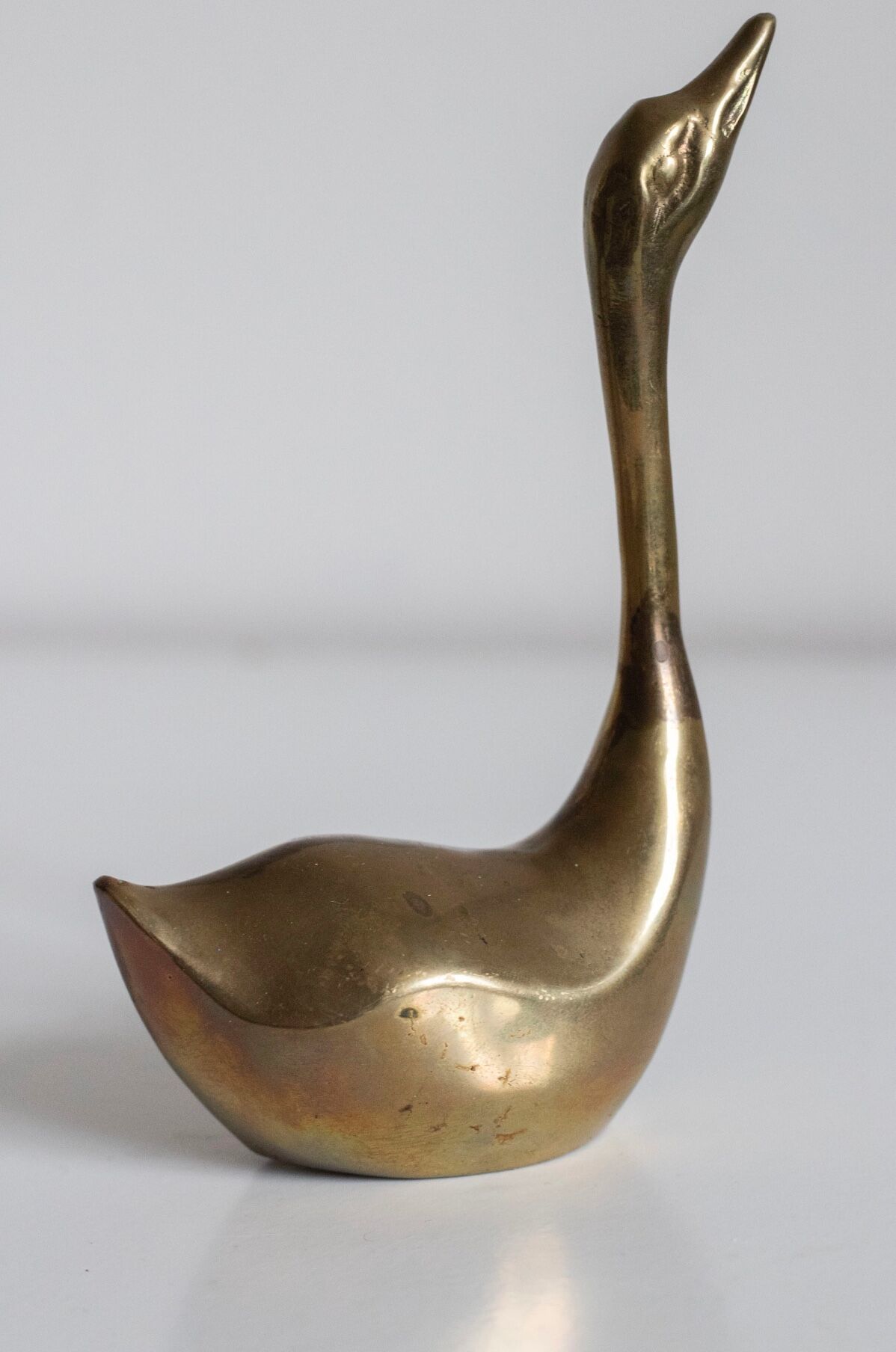 Pair of vintage brass swans