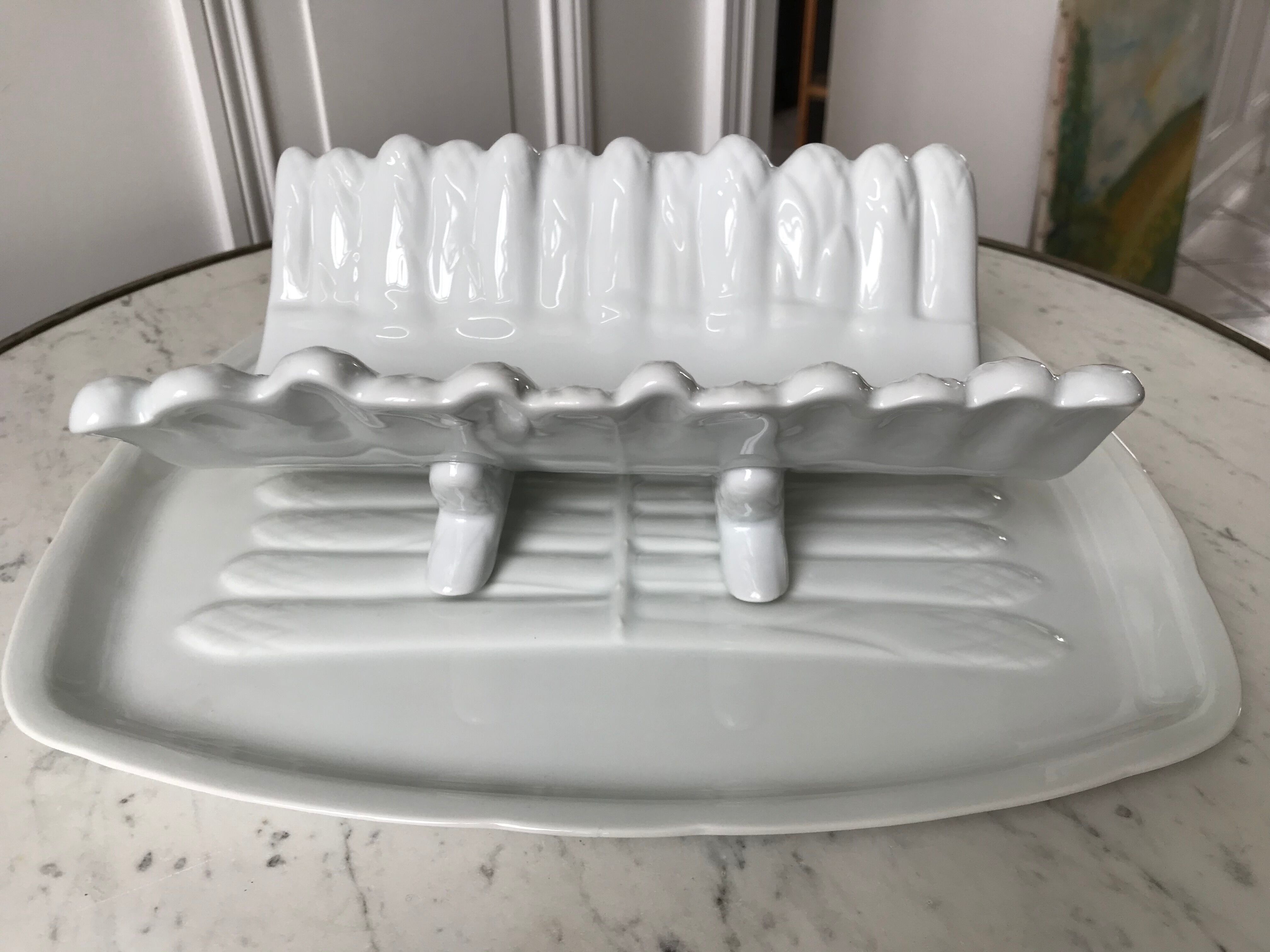 Asparagus dish in slurry early twentieth century
