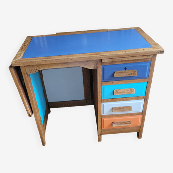 Bureau enfant 1950 - 1960 avec rallonge et tablette