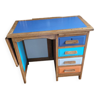 Bureau enfant 1950 - 1960 avec rallonge et tablette