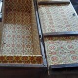 Old marquetry and solid wood chest