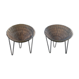 Pair of wicker "baskets" chairs