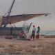 Bateau de pêche méditerranéen - Scène de plage