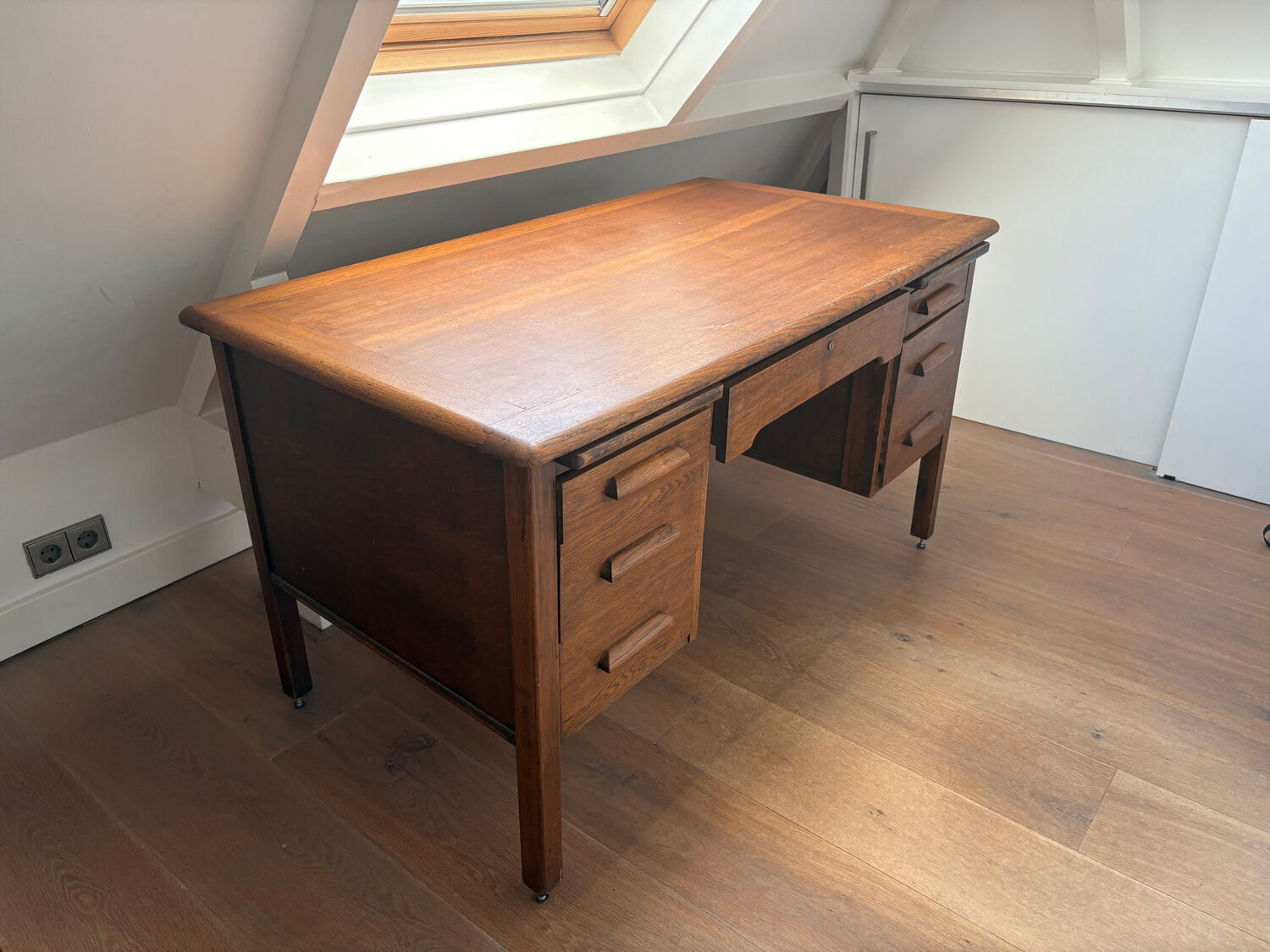 Antique desk Anbess oak secretaris vintage