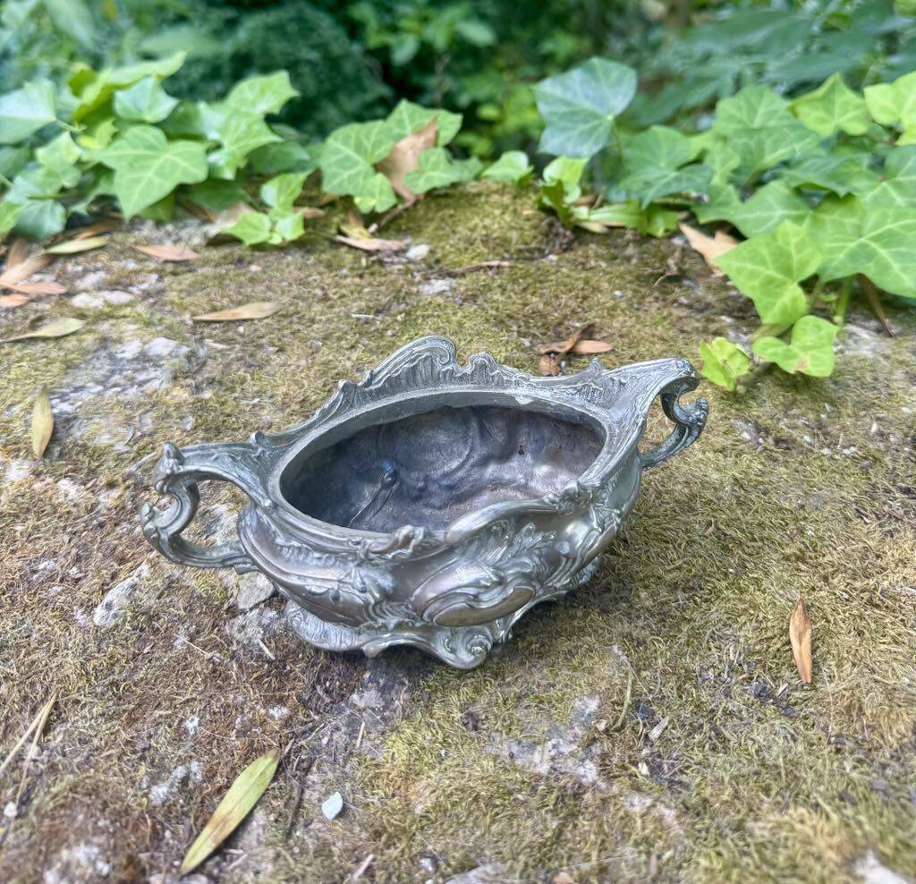 Antique silver planter
