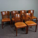 Set of 6 leather dining chairs