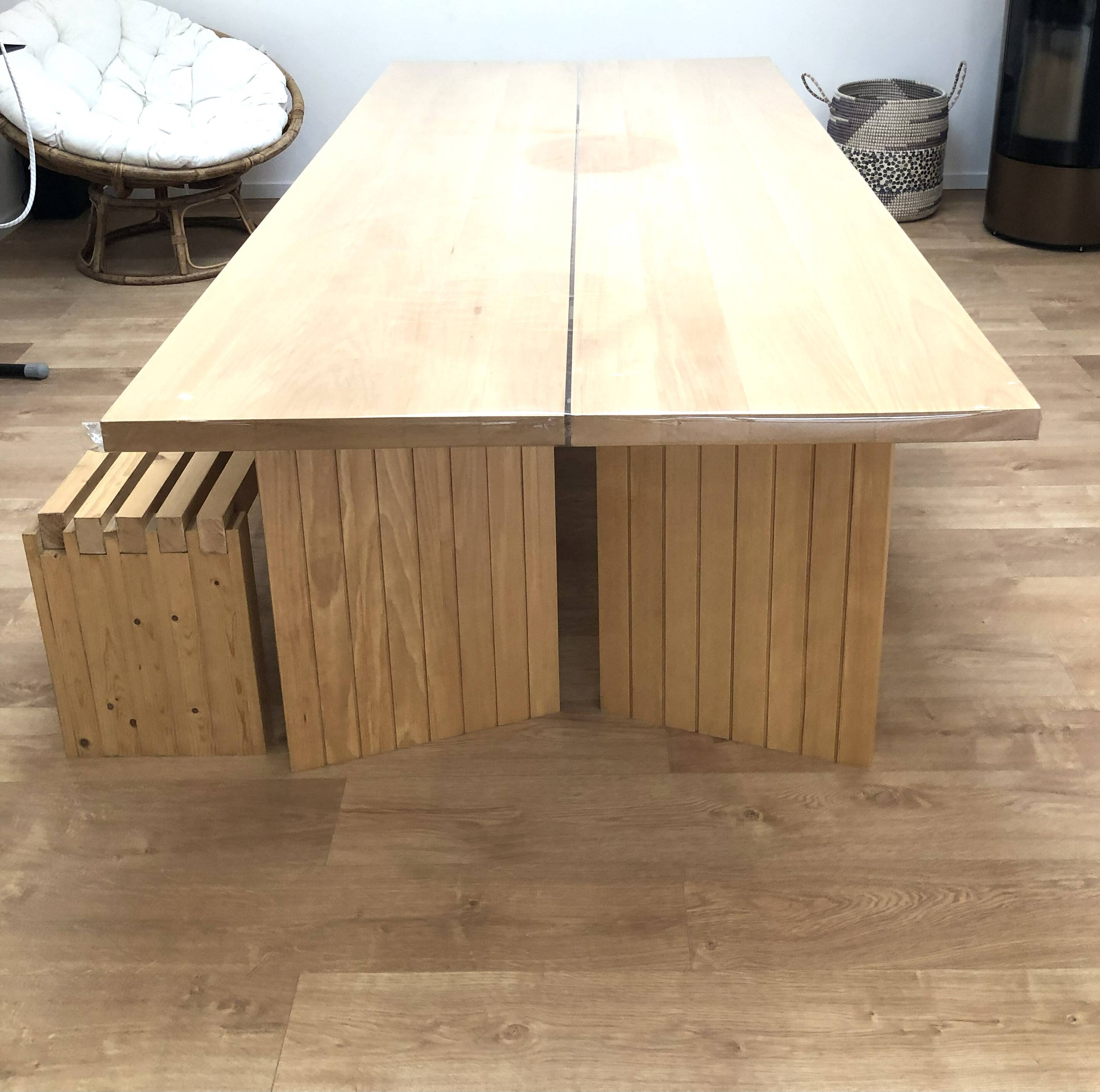 Solid wood dining table