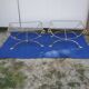 Coffee table in brass and brushed iron