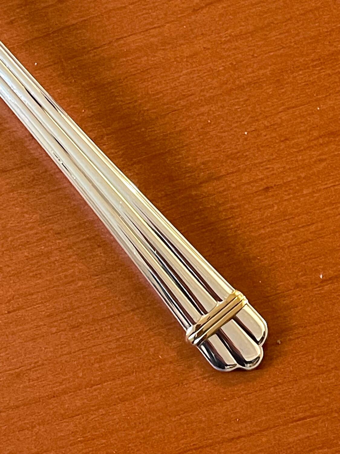 Christofle Aria gold ring serving fork