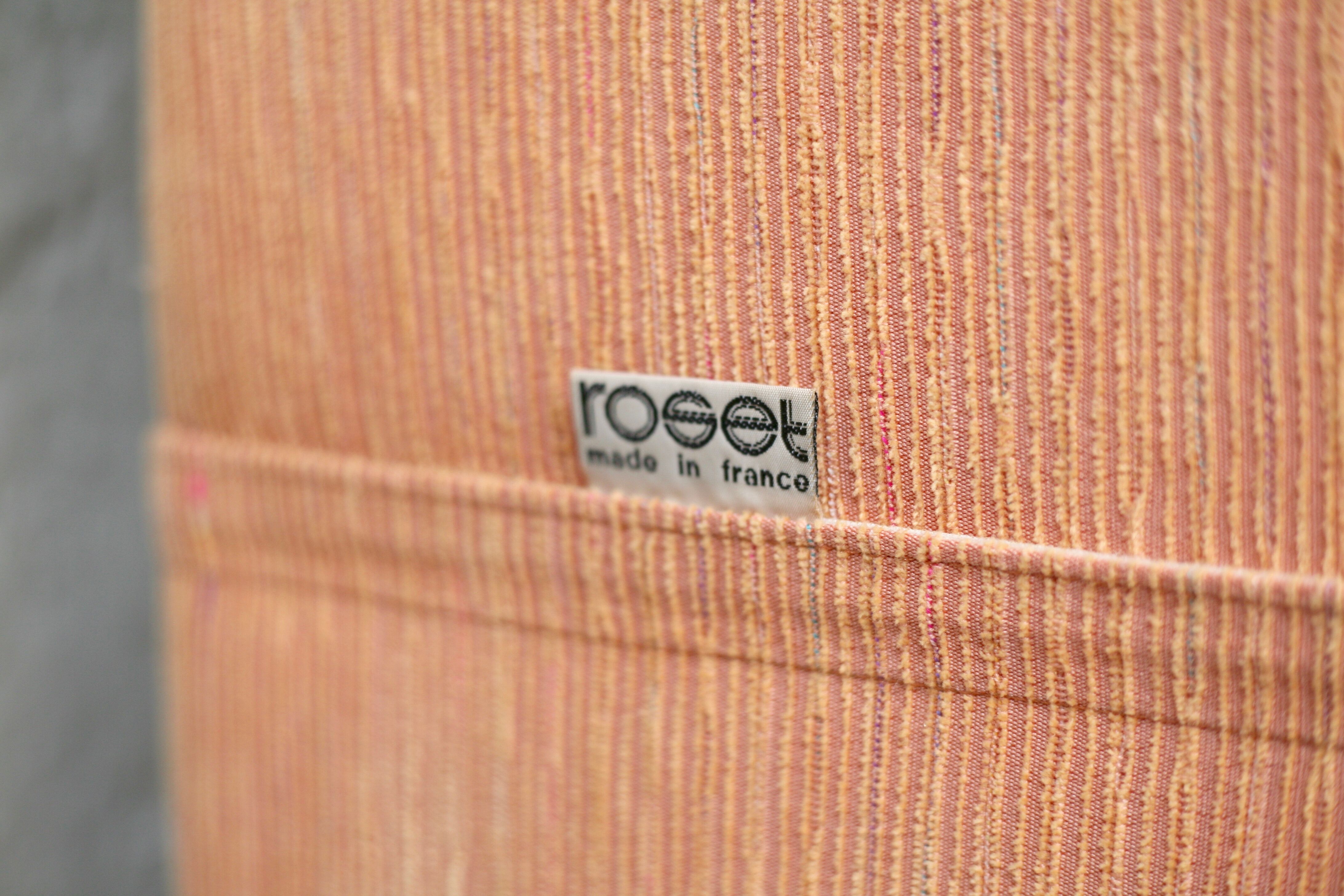 Armchair Ligne Roset, pastel orange color, France, circa 1990