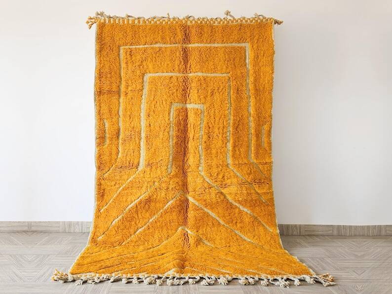 Handmade orange rug 200cm x 300cm
