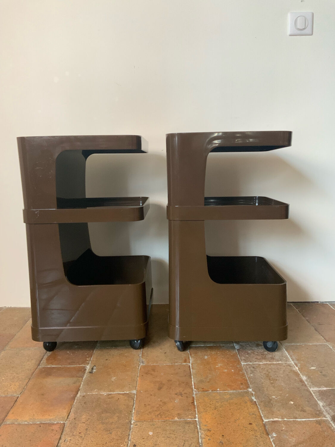 Vintage 70s serving trolleys