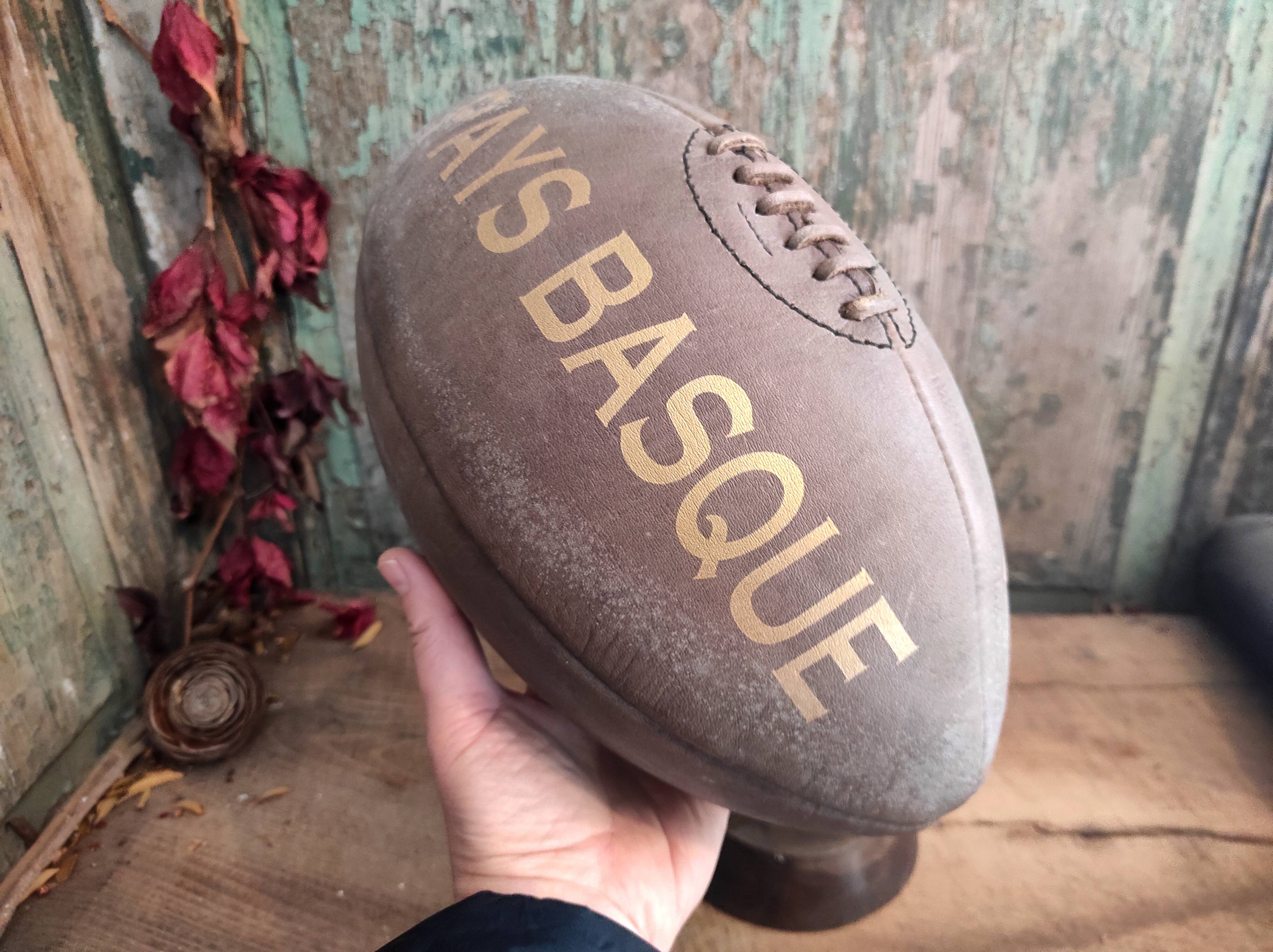 Vintage leather rugby ball Biarritz Pays Basque