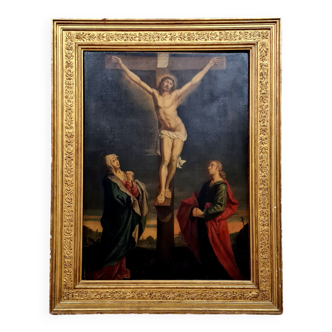 French School of the 19th Century: Large Painting Representing the Crucifixion Circa 1830