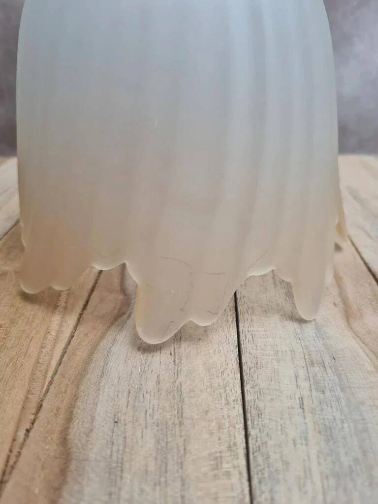 Vintage tulip lampshade in frosted glass.