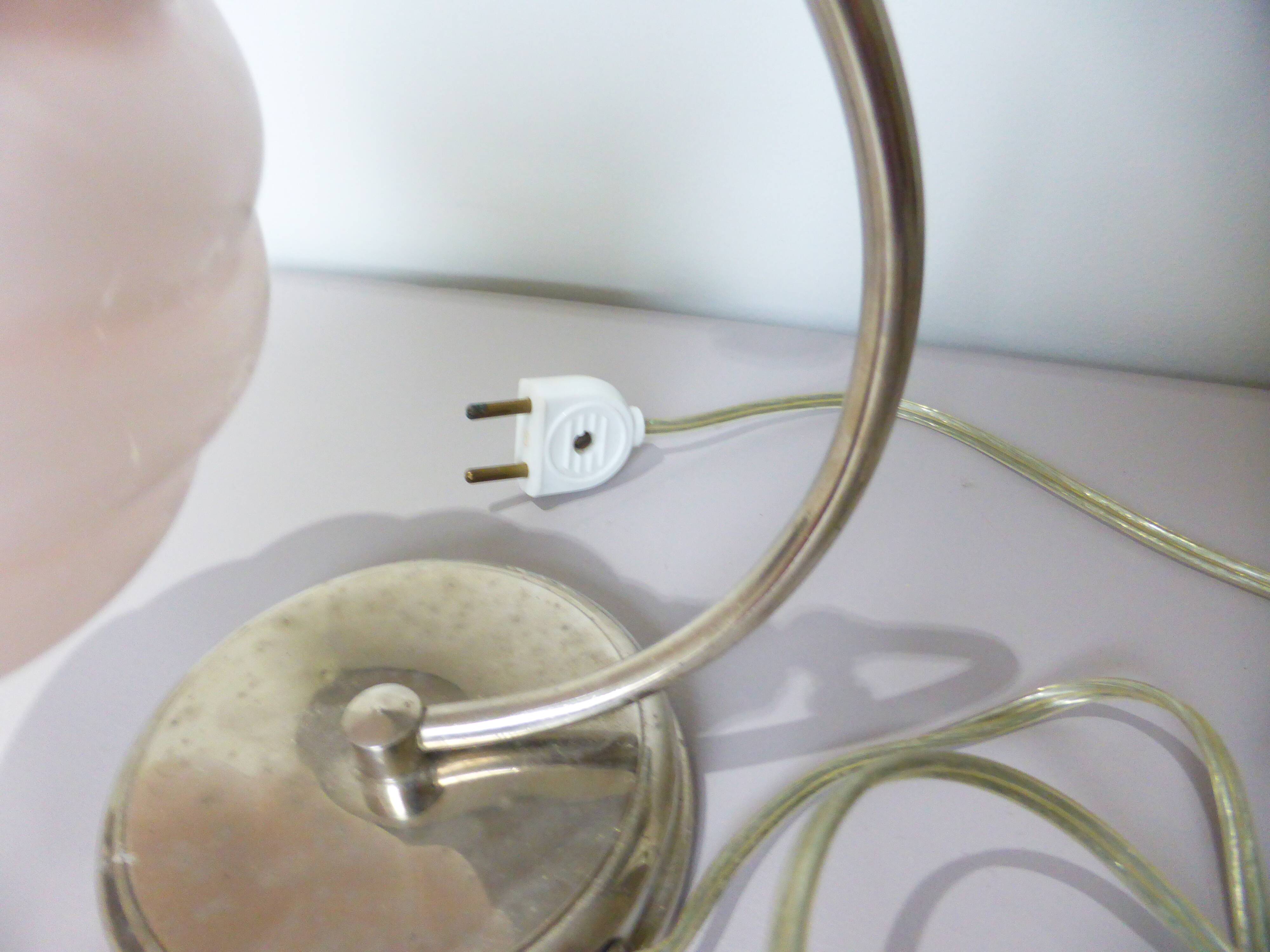 art deco table lamp with pink opaline glass 231138