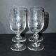 Set of 4 glasses with stem in acid-engraved crystal in pantogravure - guilloche volutes 11cm
